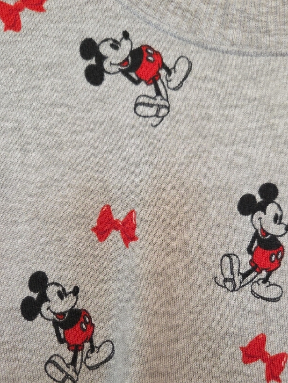 American Eagle Outfitters Light Gray Mickey Mouse Pajama Set with Red Accents - Picture 4 of 8